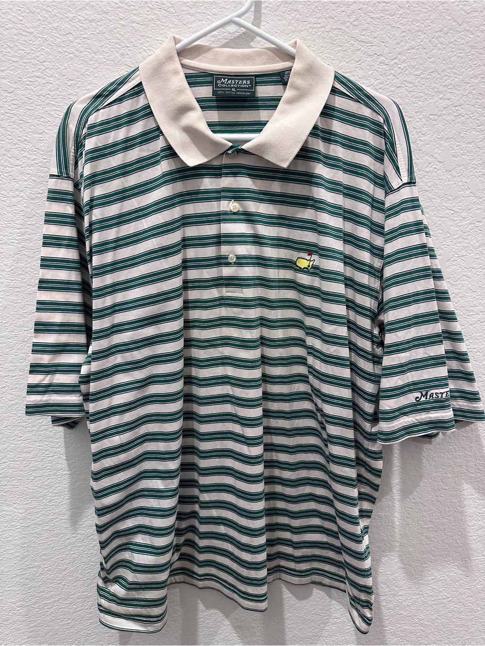 Vintage Masters Collection Golf Polo Shirt Men's Green White Size XL‎